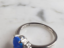 Load image into Gallery viewer, Womens Sterling Silver Modernist Blue Opal Ring 2.2g E4209