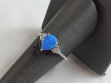 Load image into Gallery viewer, Womens Estate Sterling Silver Modernist Blue Opal Ring 2.0g E4214