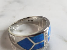 Load image into Gallery viewer, Womens Estate Sterling Silver Modernist Blue Opal Ring 6.5g E4220