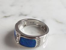 Load image into Gallery viewer, Womens Estate Sterling Silver Modernist Blue Opal Ring 5.0g E4221