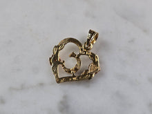 Load image into Gallery viewer, Womens Vintage 14k Beverly Hills Multi Gold Rose Heart C Pendant 0.9g E4227