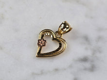 Load image into Gallery viewer, Womens Vintage Estate 14K Yellow &amp; Rose Gold Heart Pendant 0.9g E4230