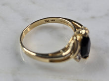 Load image into Gallery viewer, Womens Vintage Estate 14K Yellow Gold Onyx Diamond Town Country Ring 3.1g E4236