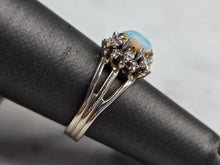 Load image into Gallery viewer, Womens Vintage Estate 14k White Gold Opal &amp; Diamond Ring 4.5g E4250