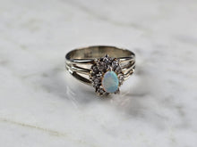 Load image into Gallery viewer, Womens Vintage Estate 14k White Gold Opal &amp; Diamond Ring 4.5g E4250