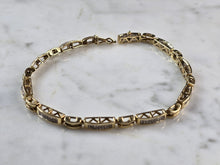 Load image into Gallery viewer, Womens Vintage Estate 14K Yellow Gold Diamond Tennis Bracelet 12.0g E4261