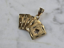 Load image into Gallery viewer, Womens Vintage Estate 10K Gold Royal Flush Poker Pendant 3.8g E4262