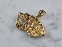 Load image into Gallery viewer, Womens Vintage Estate 10K Gold Royal Flush Poker Pendant 3.8g E4262