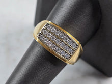 Load image into Gallery viewer, Mens Vintage Estate 14K Yellow Gold Diamond Ring 6.8g E4266