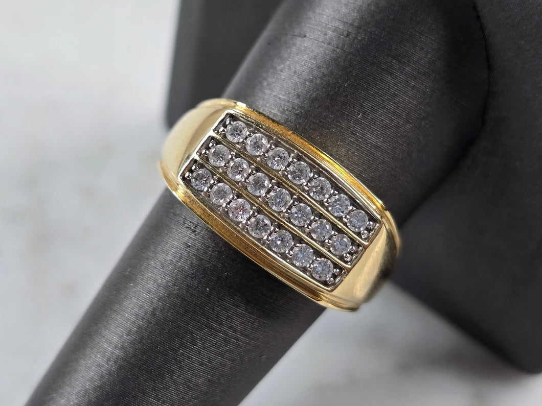 Mens Vintage Estate 14K Yellow Gold Diamond Ring 6.8g E4266