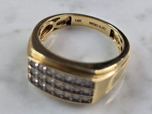 Load image into Gallery viewer, Mens Vintage Estate 14K Yellow Gold Diamond Ring 6.8g E4266
