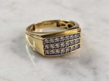 Load image into Gallery viewer, Mens Vintage Estate 14K Yellow Gold Diamond Ring 6.8g E4266