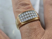 Load image into Gallery viewer, Mens Vintage Estate 14K Yellow Gold Diamond Ring 6.8g E4266