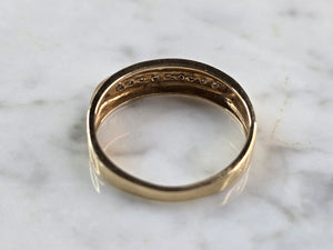 Mens Vintage Estate 10k Yellow Gold Diamond Ring 3.8g #E4269