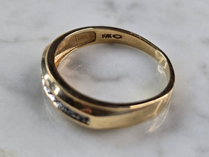 Mens Vintage Estate 10k Yellow Gold Diamond Ring 3.8g #E4269