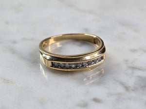 Mens Vintage Estate 10k Yellow Gold Diamond Ring 3.8g #E4269
