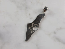 Load image into Gallery viewer, Sterling Silver Jewish Judaica Star of David Israel Pendant Necklace 3.3g E4290