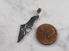 Load image into Gallery viewer, Sterling Silver Jewish Judaica Star of David Israel Pendant Necklace 3.3g E4290