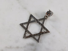 Load image into Gallery viewer, Sterling Silver Jewish Judaica Star of David Pendant Necklace, 3.5g E4294