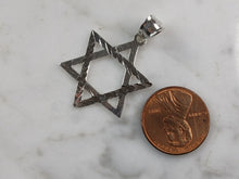Load image into Gallery viewer, Sterling Silver Jewish Judaica Star of David Pendant Necklace, 3.5g E4294