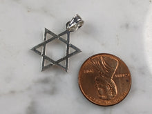 Load image into Gallery viewer, Sterling Silver Jewish Judaica Star of David Pendant Necklace, 3.0g E4297