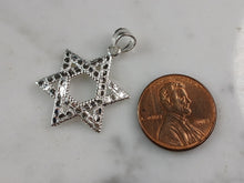 Load image into Gallery viewer, Sterling Silver Jewish Judaica Star of David Pendant Necklace, 2.7g E4299