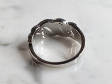 Load image into Gallery viewer, Womens Estate Sterling Silver Modernist Blue Opal &amp; CZ Ring 4.7g E4302