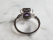 Load image into Gallery viewer, Womens Estate Sterling Silver Modernist Blue Opal &amp; Amethyst Ring 3.8g E4307