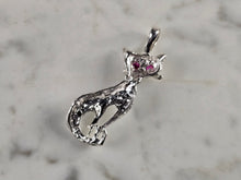 Load image into Gallery viewer, Womens Sterling Silver Siamese Cat Pendant 5.6g E4312