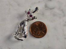 Load image into Gallery viewer, Womens Sterling Silver Siamese Cat Pendant 5.6g E4312