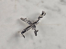 Load image into Gallery viewer, Womens Sterling Silver Airplane Pendant 2.5g E4313