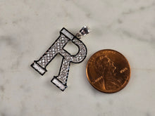 Load image into Gallery viewer, Womens Sterling Silver Initial Letter " R " Pendant 1.4g E4320