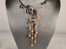 Load image into Gallery viewer, Womens Vintage Estate Sterling Silver Modernist Flower Necklace 33.4g E4329