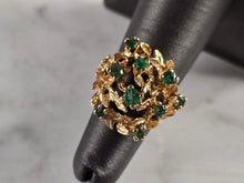 Load image into Gallery viewer, Womens Vintage Estate 14k Yellow Gold Modernist Emerald Ring 8.9g E4363