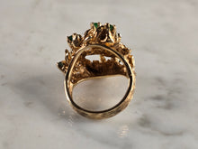 Load image into Gallery viewer, Womens Vintage Estate 14k Yellow Gold Modernist Emerald Ring 8.9g E4363