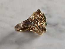 Load image into Gallery viewer, Womens Vintage Estate 14k Yellow Gold Modernist Emerald Ring 8.9g E4363