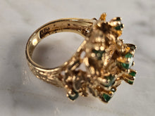 Load image into Gallery viewer, Womens Vintage Estate 14k Yellow Gold Modernist Emerald Ring 8.9g E4363
