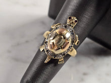 Load image into Gallery viewer, Womens Vintage Estate 14K Yellow &amp; Rose Gold Turtle Ring 7.9g E4373