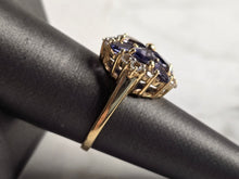Load image into Gallery viewer, Womens Vintage Estate 14K Gold Tanzanite &amp; CZ Floral Ring 6.0g E4376