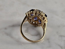 Load image into Gallery viewer, Womens Vintage Estate 14K Gold Tanzanite &amp; CZ Floral Ring 6.0g E4376