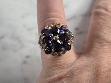 Load image into Gallery viewer, Womens Vintage Estate 14K Gold Tanzanite &amp; CZ Floral Ring 6.0g E4376