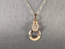 Load image into Gallery viewer, Womens 14K Yellow &amp; Rose Gold Diamond Panther Pendant Necklace 5.6g E4390