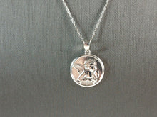 Load image into Gallery viewer, Womens Sterling Silver Guardian Angel Pendant Necklace 4.2g E4402