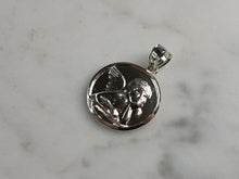 Load image into Gallery viewer, Womens Sterling Silver Guardian Angel Pendant Necklace 4.2g E4402