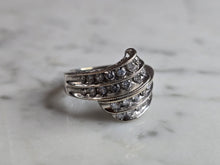 Load image into Gallery viewer, Womens Vintage Estate 14k White Gold Diamond Modernist Ring 6.2g #E4403