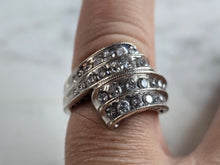 Load image into Gallery viewer, Womens Vintage Estate 14k White Gold Diamond Modernist Ring 6.2g #E4403