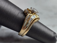 Load image into Gallery viewer, Womens Vintage Estate 14k Yellow Gold Diamond Ring Set 8.4g E4404