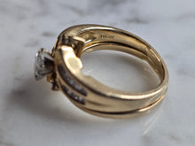 Load image into Gallery viewer, Womens Vintage Estate 14k Yellow Gold Diamond Ring Set 8.4g E4404
