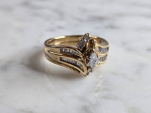 Load image into Gallery viewer, Womens Vintage Estate 14k Yellow Gold Diamond Ring Set 8.4g E4404