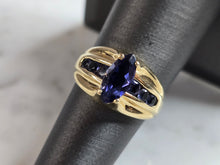 Load image into Gallery viewer, Womens Vintage Estate 14K Yellow Gold Tanzanite Ring 4.8g E4405
